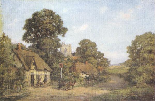 sir herbert edwin pelham hughes-stanton,r.a.,p.r.w The Leather Bottle,Lewknor,Oxfordshire (mk37) Norge oil painting art